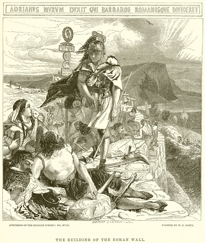 The Building of the Roman Wall by English School