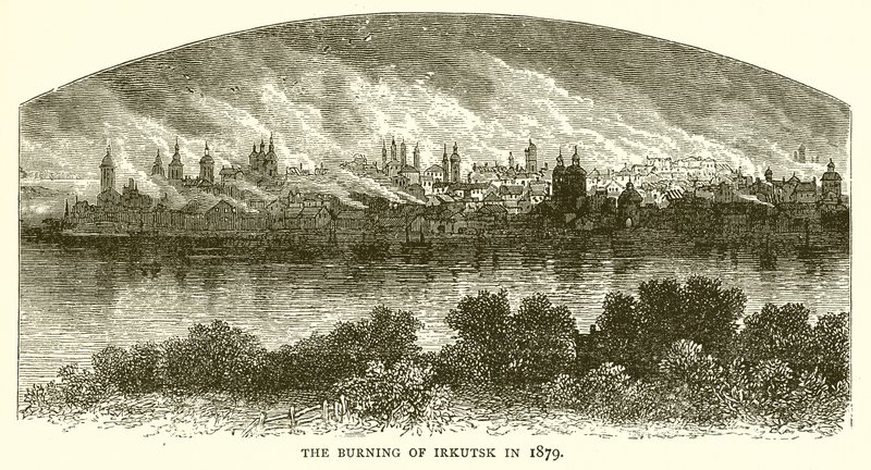 The Burning of Irkutsk in 1879 by English School