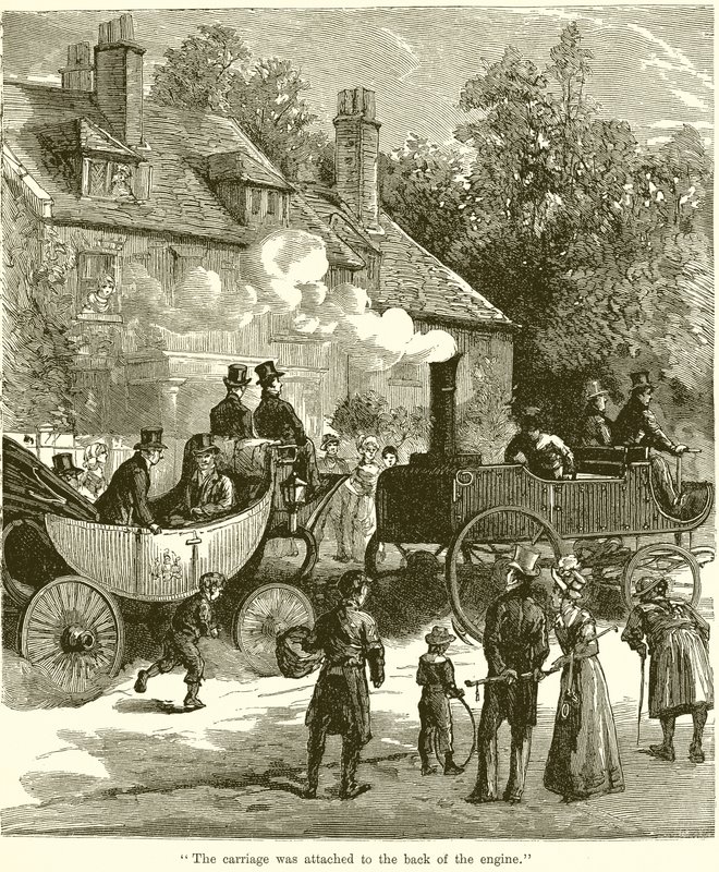 The Carriage was attached to the Back of the Engine by English School