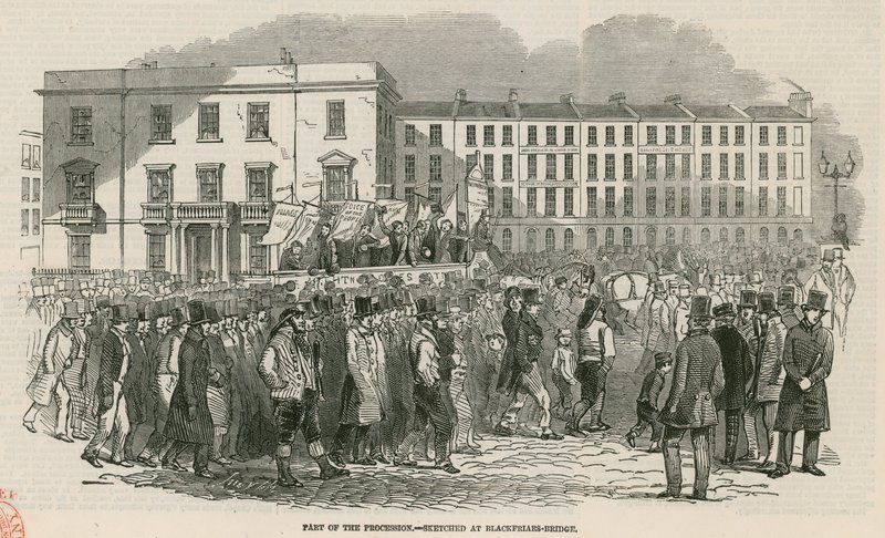 The Chartist Meeting on Kennington Common in 1848 (Detail) by English School