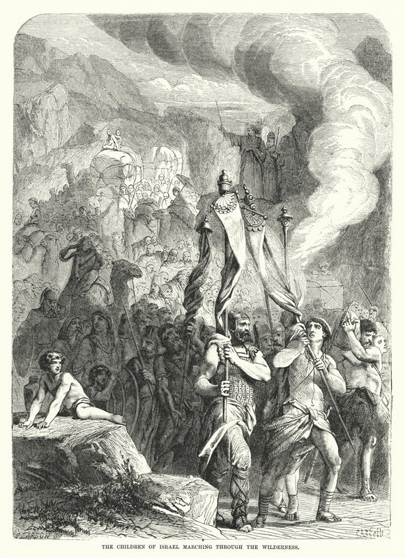 The Children of Israel Marching through the Wilderness by English School
