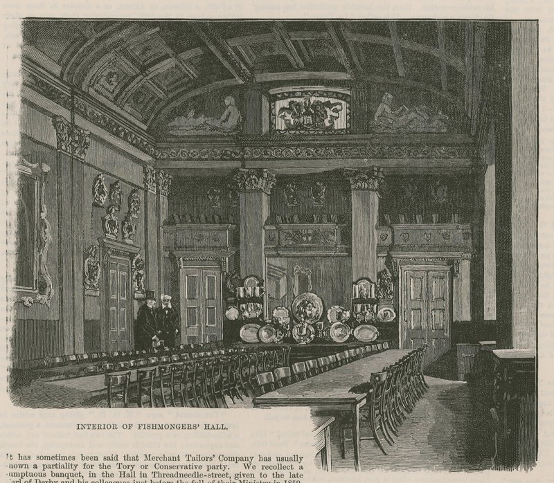 The City Guilds: The Fishmongers Company: Interior of the Fishmongers Hall by English School
