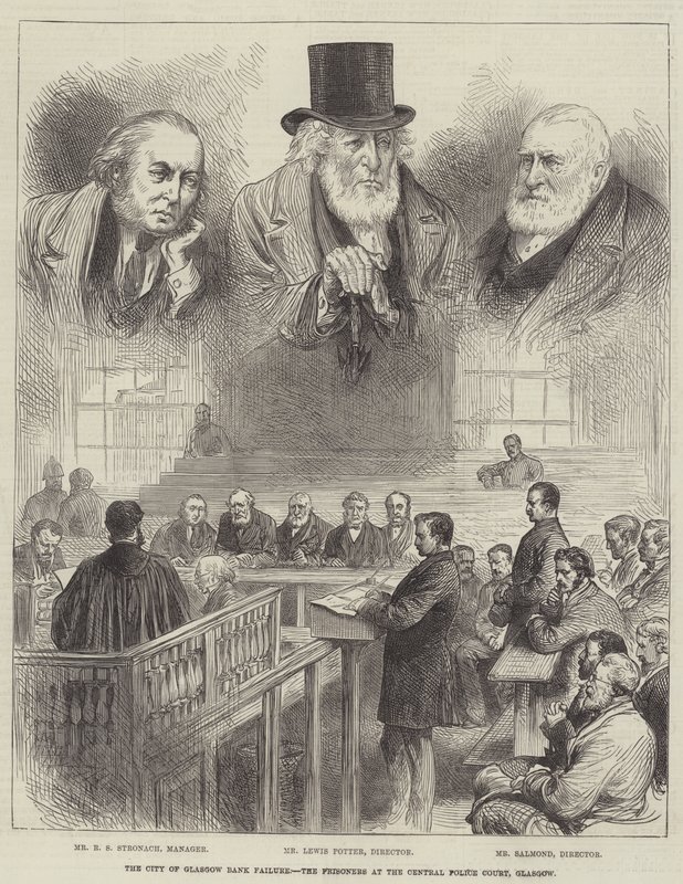 The City of Glasgow Bank Failure, the Prisoners at the Central Police Court, Glasgow by English School