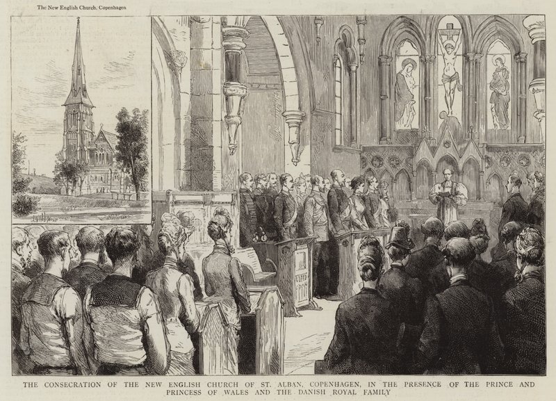 The Consecration of the New English Church of St Alban, Copenhagen, in the Presence of the Prince and Princess of Wales and the Danish Royal Family by English School