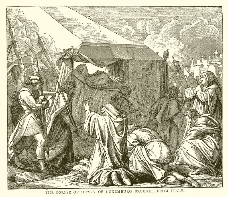 The Corpse of Henry of Luxemburg Brought from Italy by English School