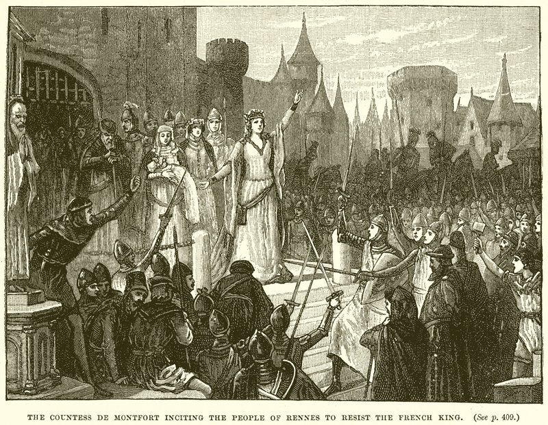 The Countess de Montfort inciting the People of Rennes to Resist the French King by English School