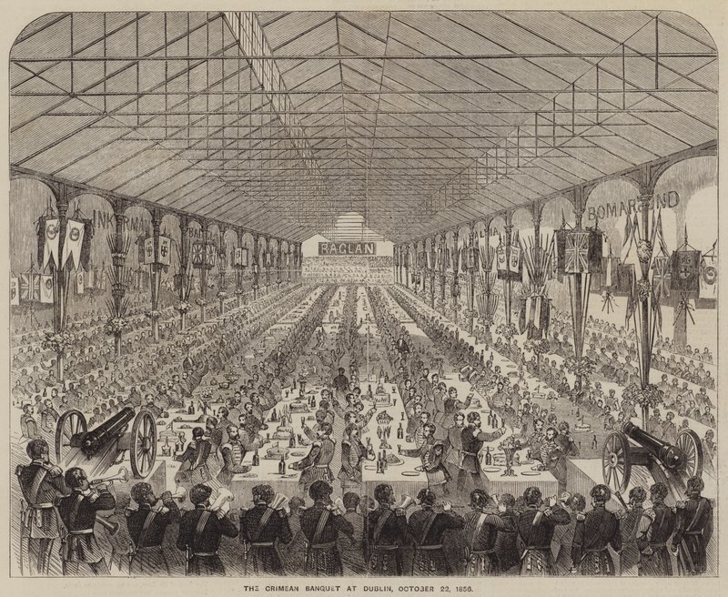 The Crimean Banquet at Dublin, 22 October 1856 (engraving) by English School