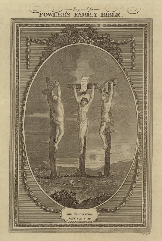 The Crucifixion, John, Chapter 19, Verse 18 by English School