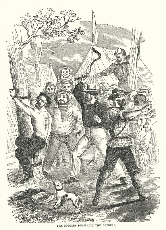 The Diggers Punishing the Robbers by English School