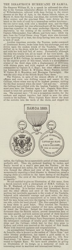 The Disastrous Hurricane in Samoa by English School
