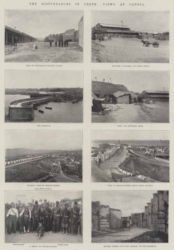 The Disturbances in Crete, Views at Candia by English School