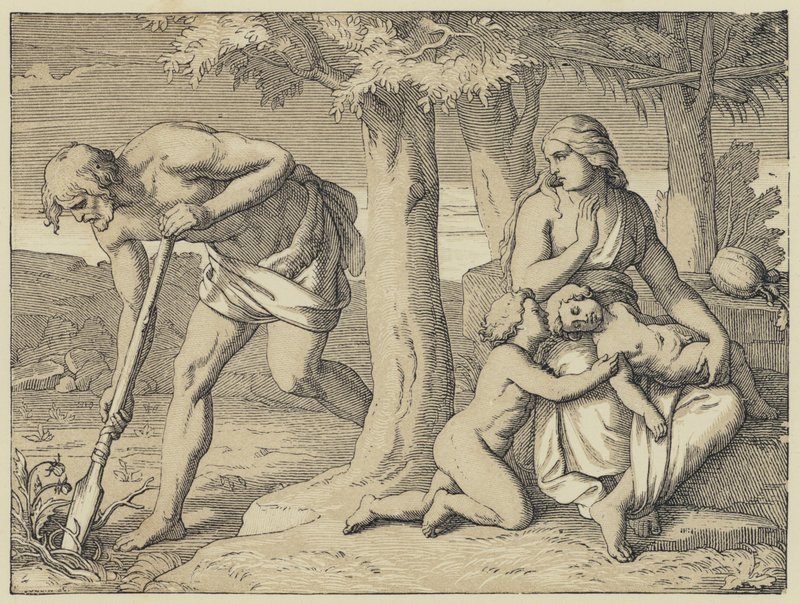 The Doom of Labour, after The Fall (engraving) by English School