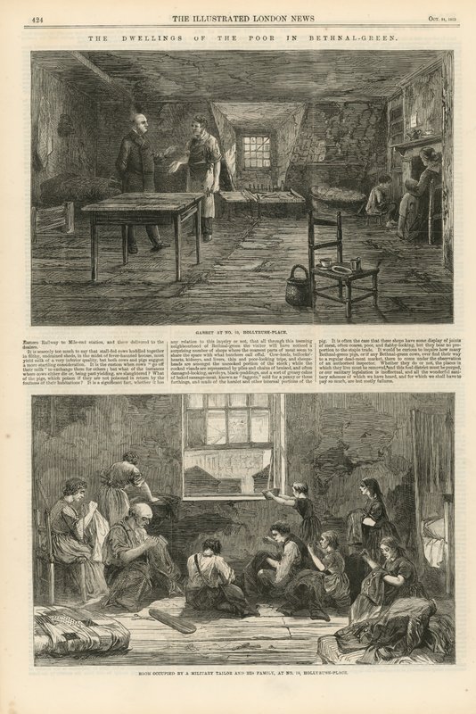 The Dwellings of the Poor in Bethnal Green by English School