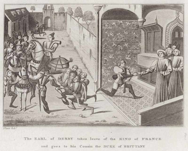 The Earl of Derby Takes Leave of the King of France and Goes to His Cousin the Duke of Brittany by English School