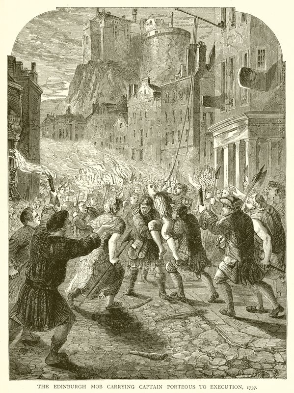 The Edinburgh Mob carrying Captain Porteous to Execution, 1737 by English School