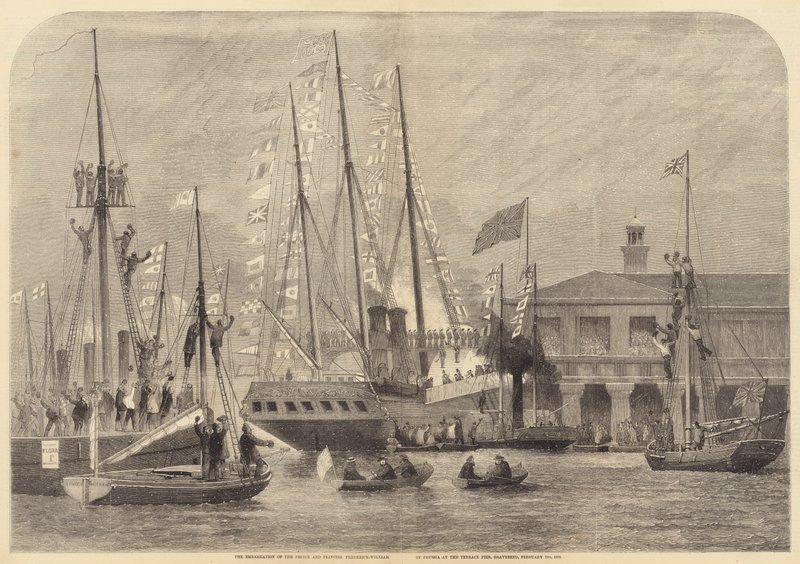 The Embarkation of the Prince and Princess Frederick-William of Prussia at the Terrace Pier by English School