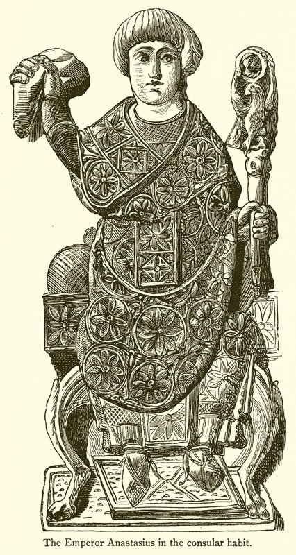The Emperor Anastasius in the Consular Habit by English School