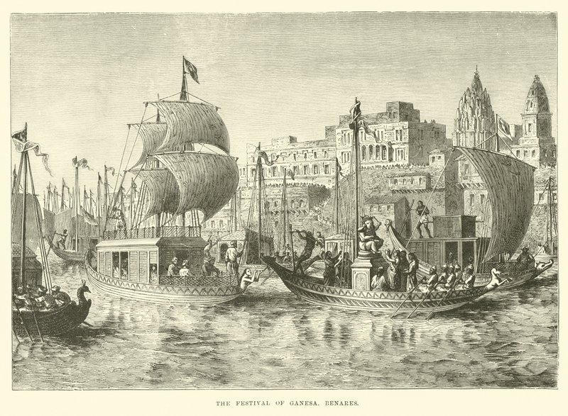 The Festival of Ganesha, Benares by English School