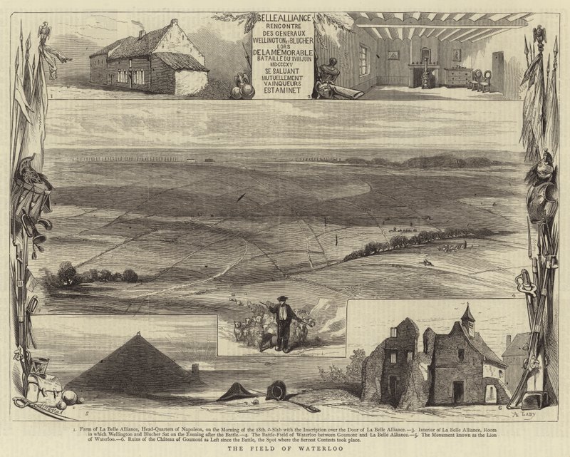 The Field of Waterloo (engraving) by English School