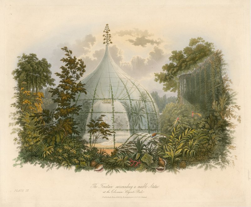 The Fountain Surrounding a Marble Statue at the Colosseum, Regents Park by English School