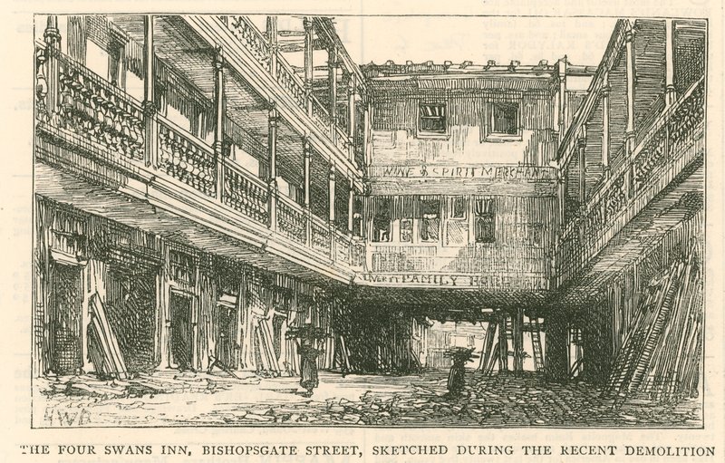 The Four Swans Inn, Bishopsgate Street by English School