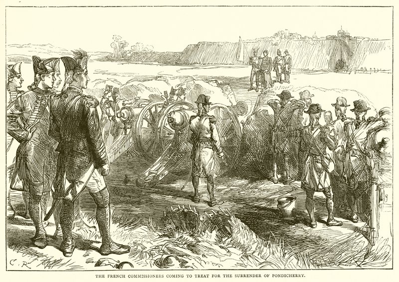 The French commissioners coming to treat for the surrender of Pondicherry by English School