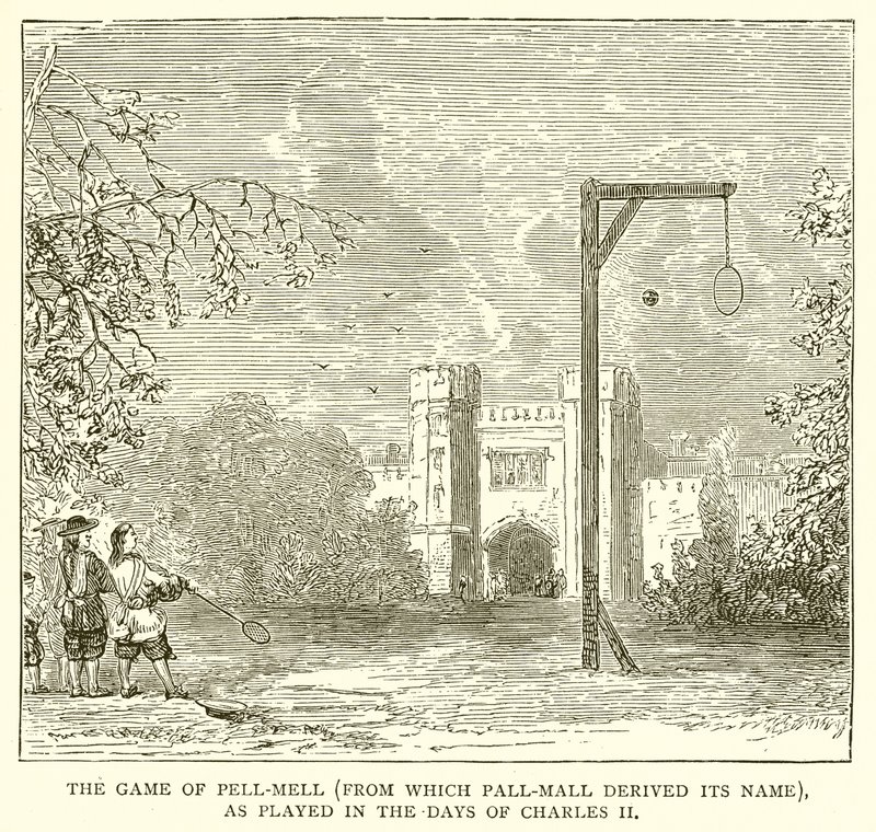 The Game of Pell-Mell (from which Pall-Mall Derived its Name), as Played in the Days of Charles II by English School