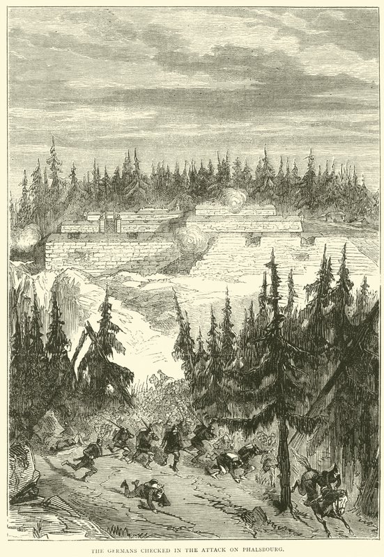 The Germans checked in the attack on Phalsbourg, 1871 by English School
