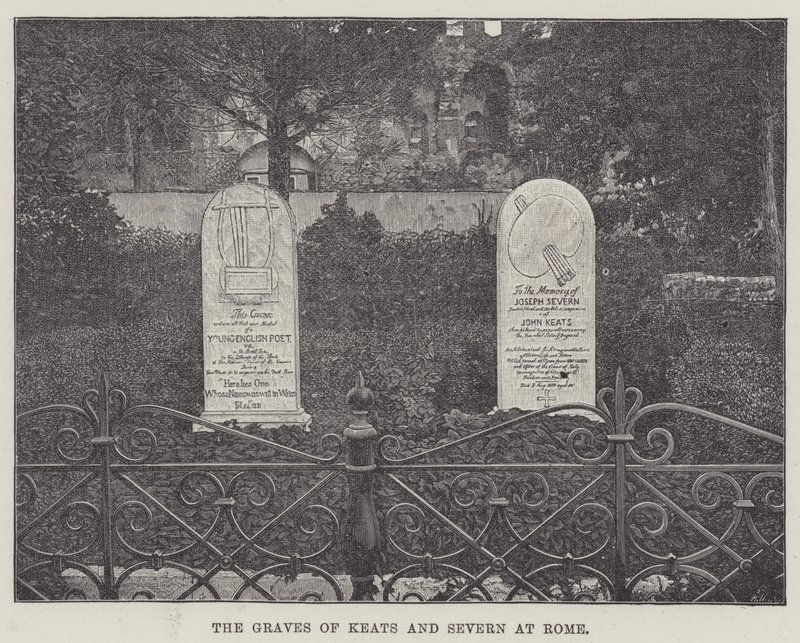 The Graves of Keats and Severn at Rome by English School
