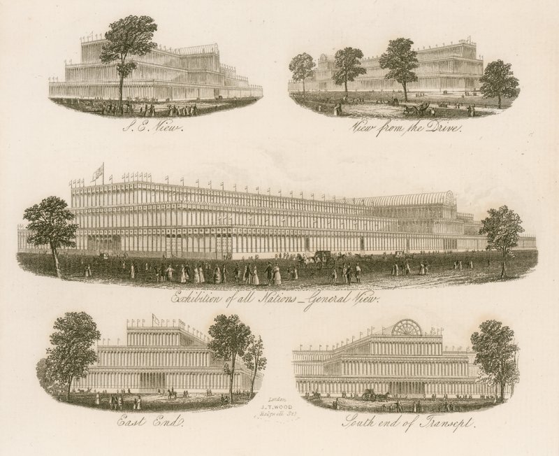 The Great Exhibition Building, Views from Different Angles by English School