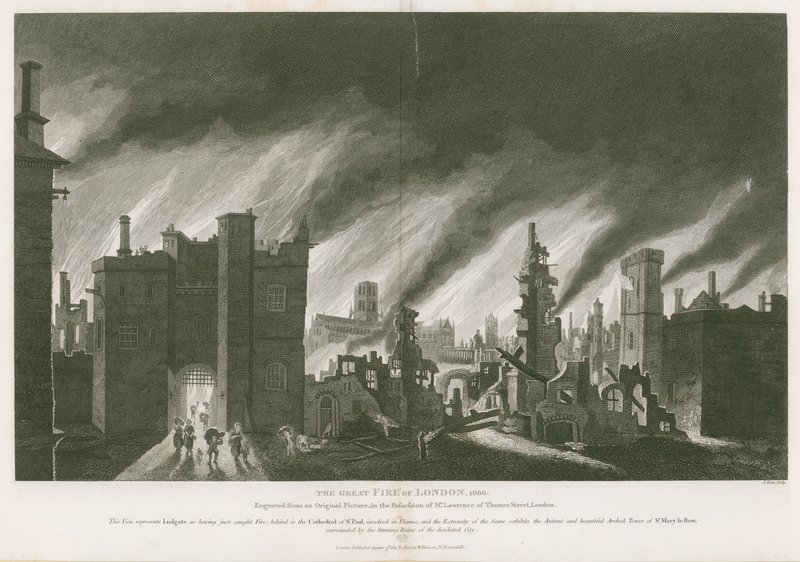 The Great Fire of London, 1666 by English School