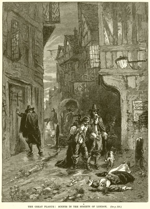 The Great Plague: Scenes in the Streets of London by English School