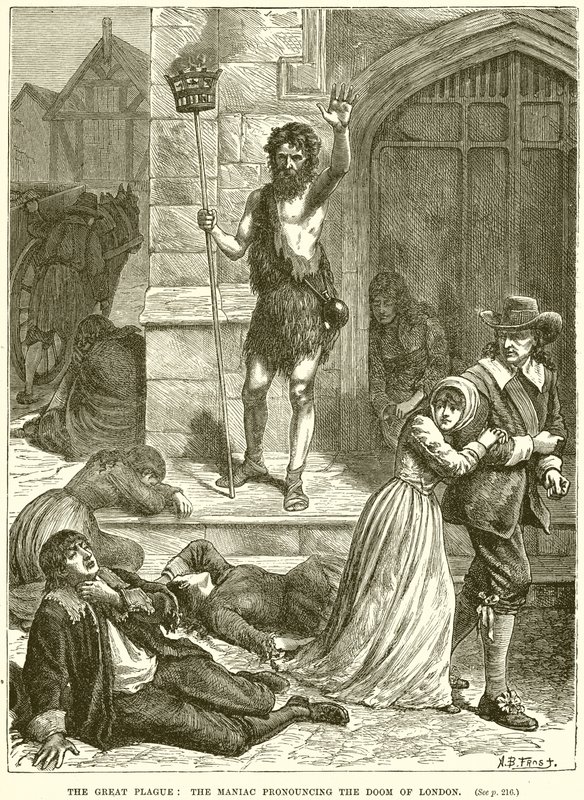 The Great Plague: The Maniac Pronouncing the Doom of London by English School