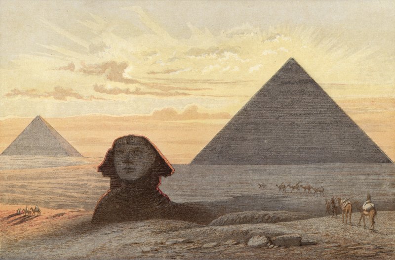 The Great Sphinx and the Pyramids of Giza by English School