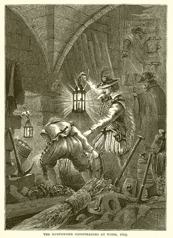 The Gunpowder Conspirators at Work, 1605 by English School