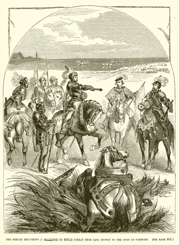 The Herald Delivering a Challenge to Single Combat from Lord Huntly to the Duke of Somerset by English School