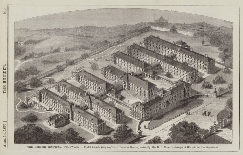 The Herbert Hospital, Woolwich, Erected from the Designs of Captain Douglas Galton, Assisted by English School