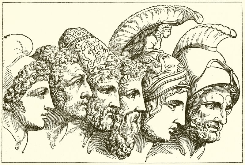 The Heroes of the Trojan War by English School