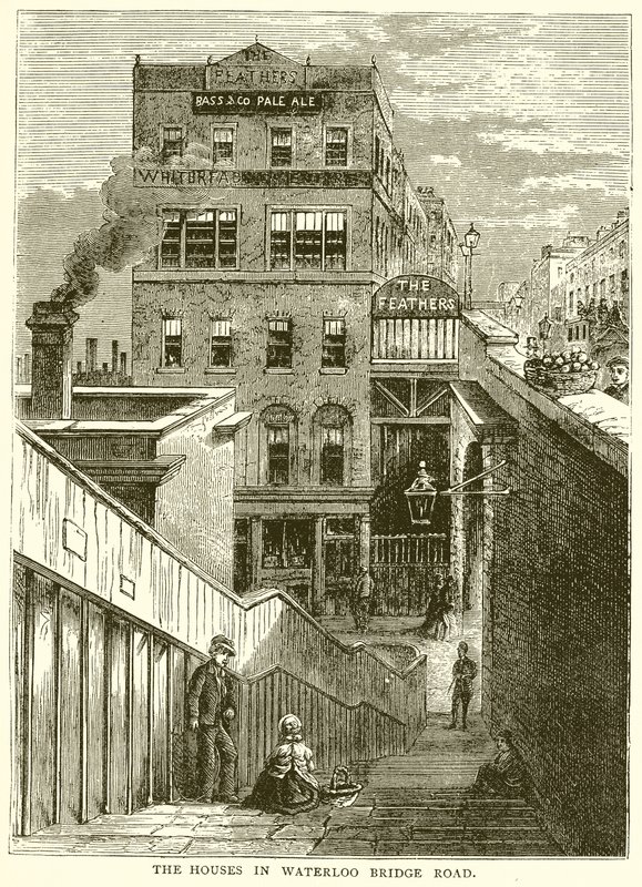 The Houses in Waterloo Bridge Road by English School