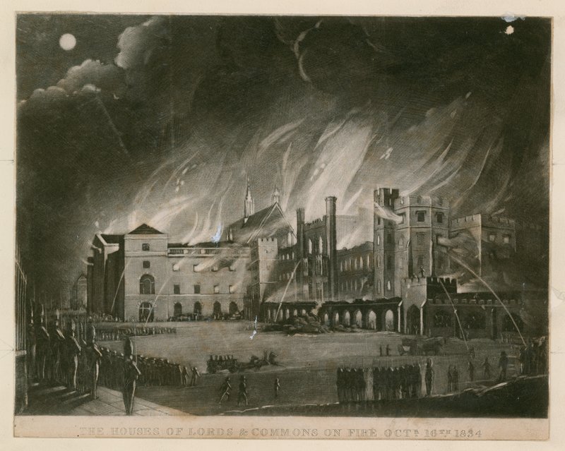 The Houses of Lords and Commons on Fire, 16 October 1834 by English School