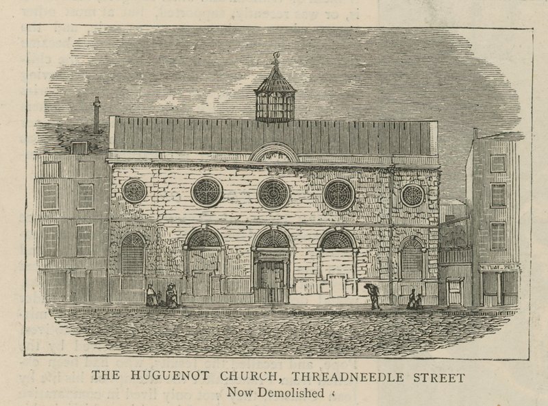 The Huguenots in England: The Huguenot Church, Threadneedle Street by English School