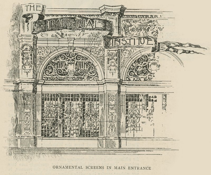 The Imperial Institute: Ornamental Screens in Main Entrance by English School