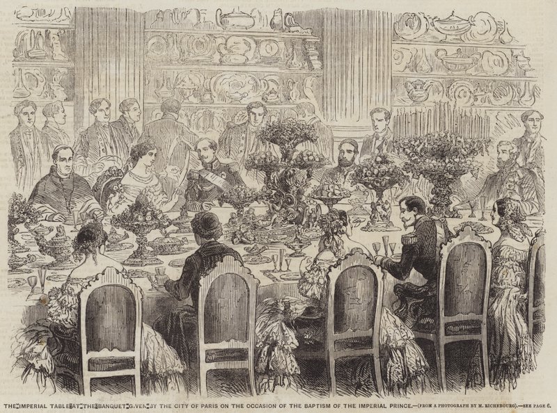 The Imperial Table at the Banquet given by the City of Paris on the Occasion of the Baptism of the Imperial Prince by English School