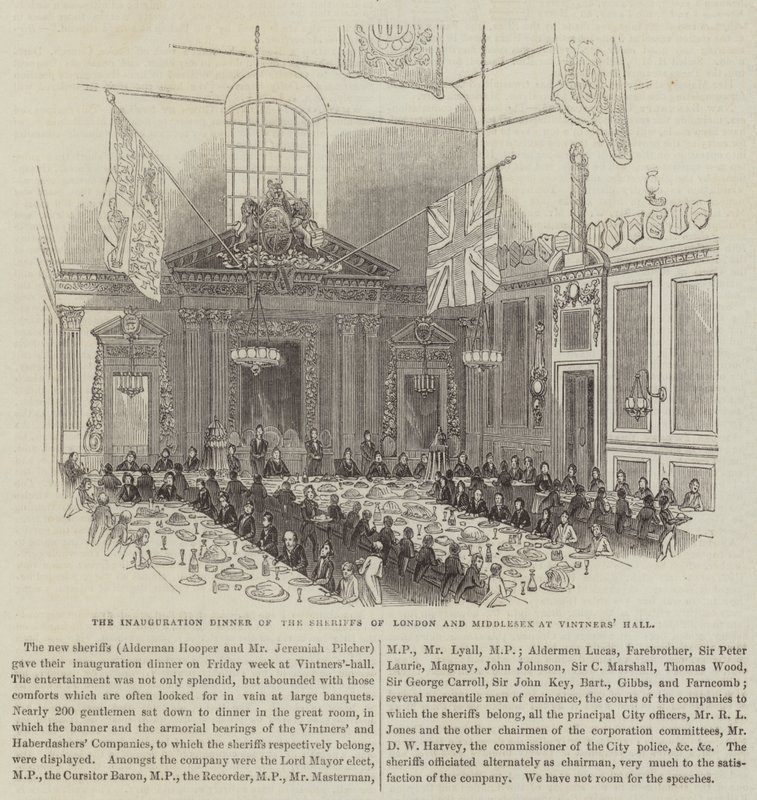 The Inauguration Dinner of the Sheriffs of London and Middlesex at Vintners