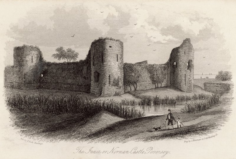 The Inner or Norman Castle in Pevensey by English School