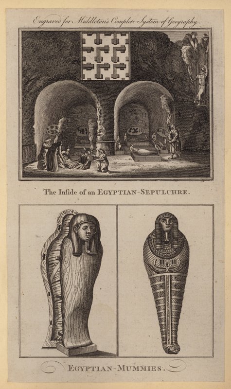 The Inside of an Egyptian-Sepulchre, Egyptian-Mummies by English School