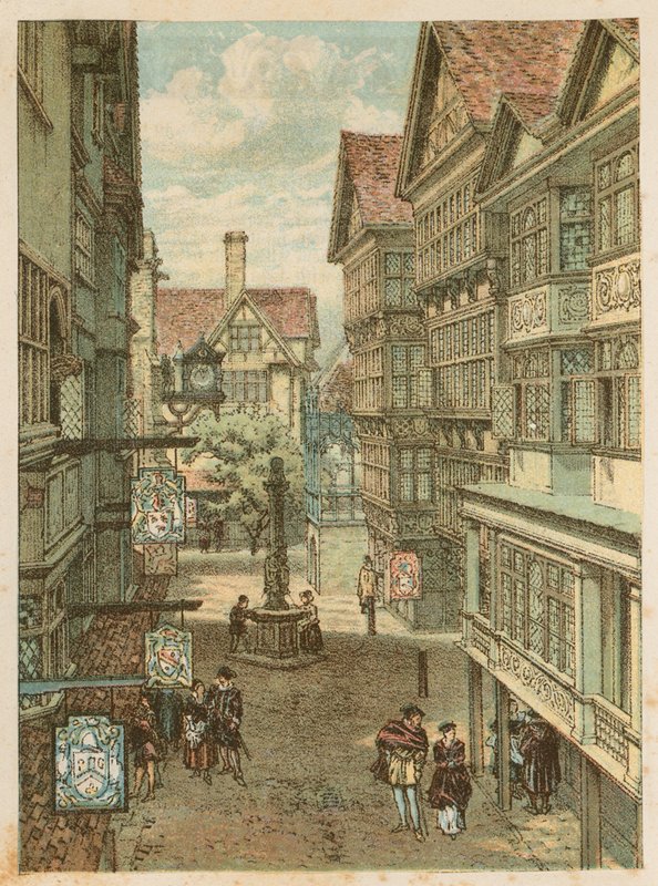 The International Health Exhibition at South Kensington, 1884: the old London street by English School