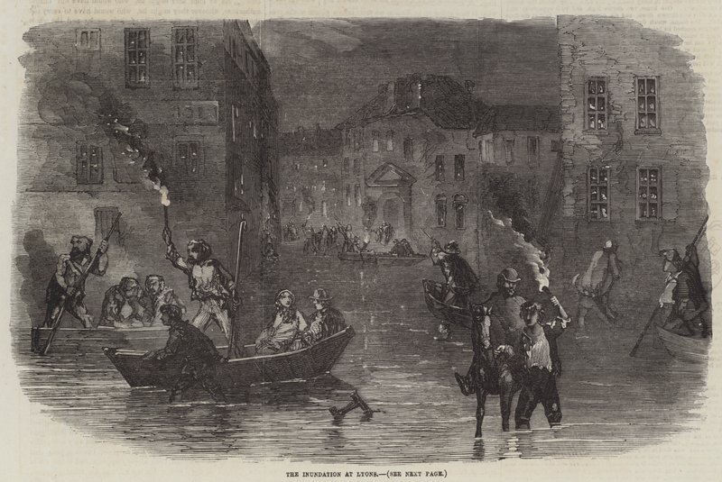 The Inundation at Lyons by English School