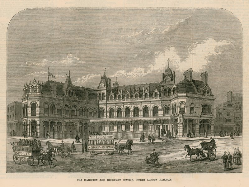 The Islington and Highbury Station, North London Railway by English School