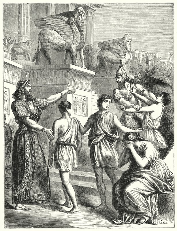 The Jews in Babylon (engraving) by English School